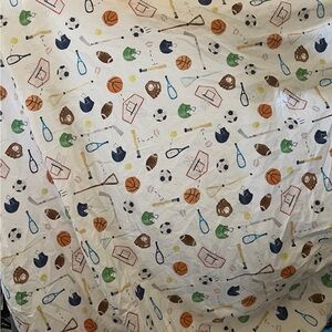 Pottery Barn Kids My Favorite Sports Fitted Sheet Full